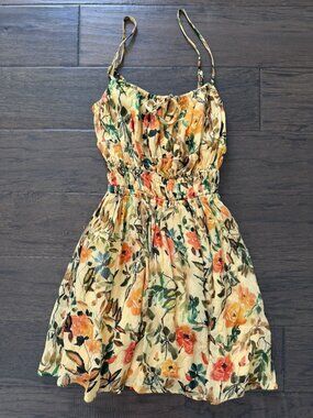 RAYS FOR DAYS Darya Mini Dress Stretchy Yellow Designer Cocktail Party Summer XS
